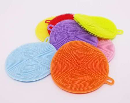 Soft Silicone Washing Brush Fruit Cleaner Dish Scrubber Silicone Sponge For Kitchen